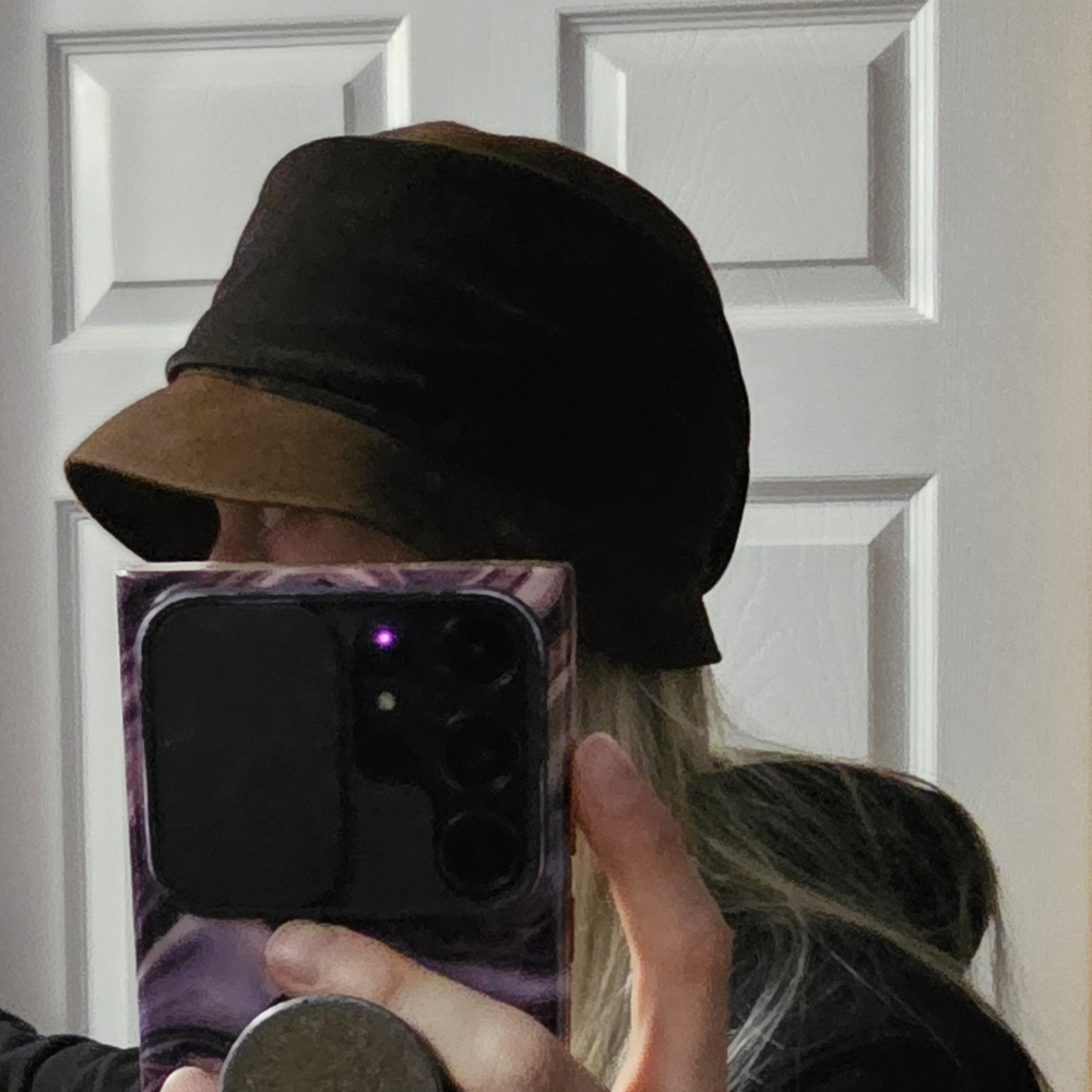 Vintage Kuhn Dark Brown Cloche Felt Hat Velvet Ribbon Flapper Boho - Picture 5 of 8